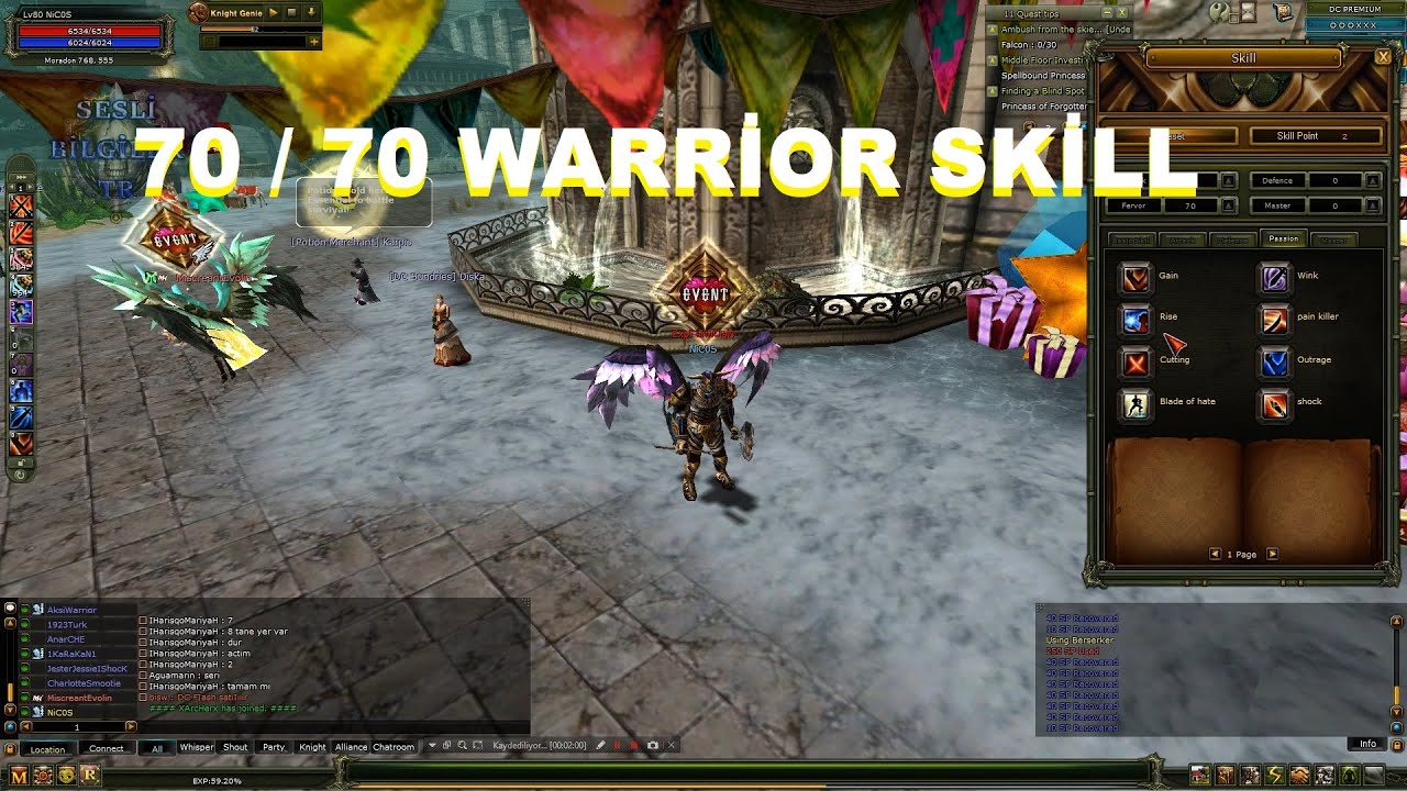 Warrior 70 / 70 Skill Dağılımı İtemler ve Neden Böyle Oynuyoruz ( Soranlar için )- Sesli Bilgiler TR
