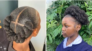 Cute Pinterest-inspired | Low manipulation Natural hairstyles