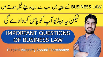 Important Questions of Business Law I Business Law Guess Paper 2022 I B. Law I B.com Part 2