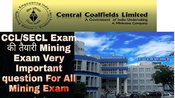 #Mining #Exam #SECL/CCL #Exam की तैयारी Series Start part 4
