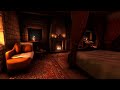 Rain &amp; Fireplace sounds 24/7 | Cozy Castle Room | to Sleep, Relax or Study