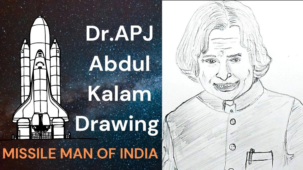 How to draw Dr A P J Abdul kalam easily/DRAWING CLASS FOR STUDENTS #4 -  YouTube