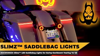 HOGWORKZ Slimz LED Saddlebag Lights for Harley-Davidson Touring 14- 25