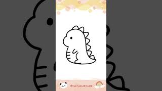 Cute dinosaur doodle tutorial 🦕 #doodleart #drawing #drawingtutorial #kawaii #youtubeshorts #shorts