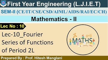 Lec-10-Fourier series with interval (0,2𝝅) | Mathematics-II | first year engineering