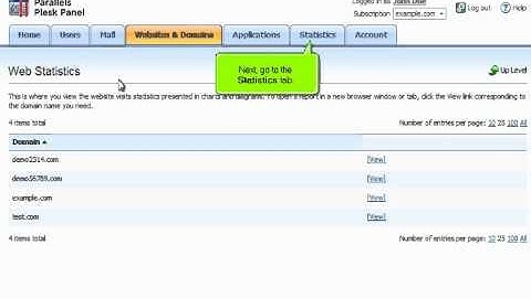 PLESK (20) - How to view website statistics in PLESK