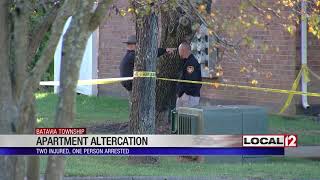 One arrested after altercation at Batavia Township apartment building; 1 shot, one stabbed