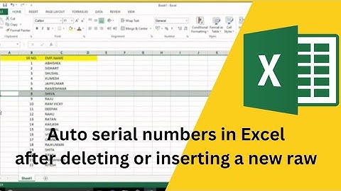 Auto serial numbers in Excel after deleting or inserting a new raw ! How to update serial number ?