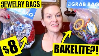 I Bought $8 Goodwill Jewelry Bags  – Did I Find Vintage Bakelite? | Goodwill Jewelry Jar Unboxing