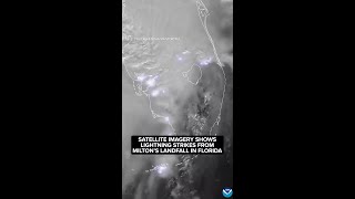 Satellite imagery shows lightning strikes in Florida from Hurricane Milton