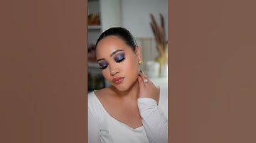 Grwm: EYEMAKEUP USING THE HUDA BEAUTY MERCURY RETROGRADE PALETTE 💜💙 #grwm #hudabeauty #glammakeup