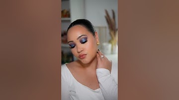 Grwm: EYEMAKEUP USING THE HUDA BEAUTY MERCURY RETROGRADE PALETTE 💜💙 #grwm #hudabeauty #glammakeup