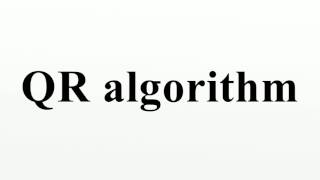 QR algorithm