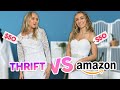 Trying On $50 WEDDING DRESSES | Amazon vs Thrifted