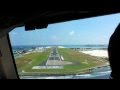 Landing from cockpit in  MALE airport (Maldives)