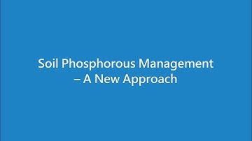 Soil Phosphorous Management