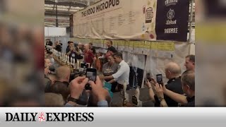 Prime Minister Rishi Sunak heckled at beer festival