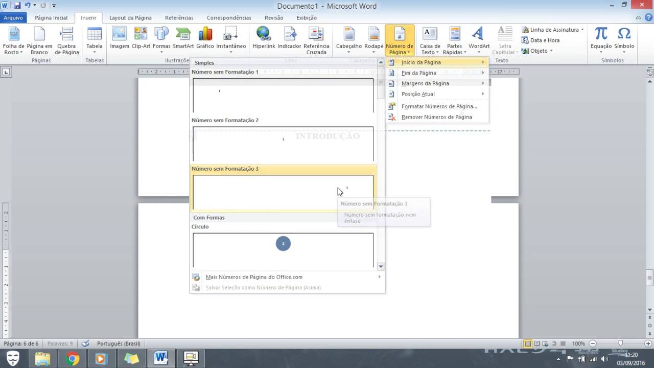 Como Colocar Número de Páginas no Word a Partir da Introdução