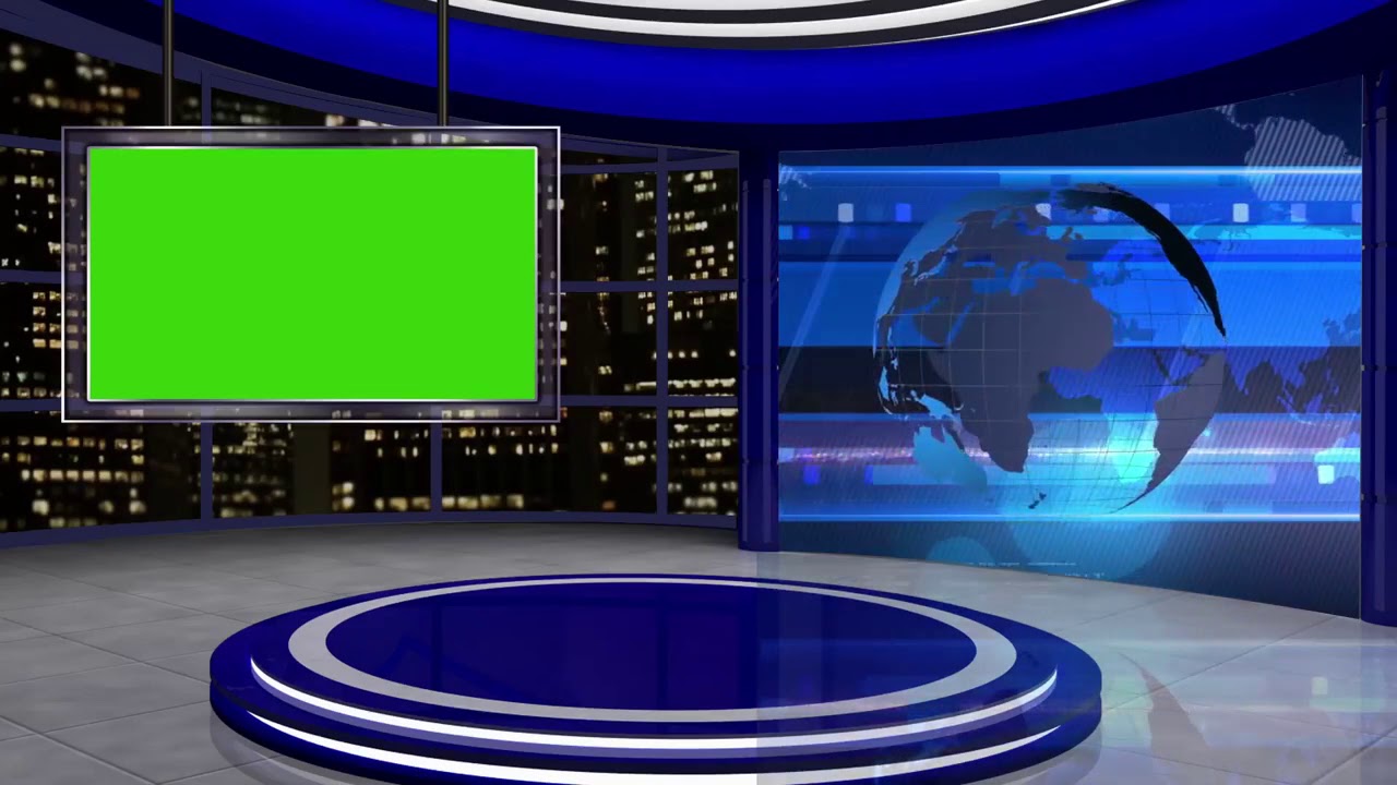 news tv studio set virtual green screen background loop BaItGDKG - YouTube