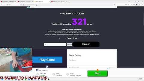 world record most space bar clicks in 30 seconds