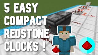 5 Easy and Compact Redstone Clocks! | Tutorial | 1.18 Java/Bedrock