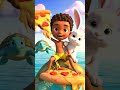 Giant Cheesy Pizza! 🍕🧀 Baby &amp; Bunny Riding Sea Turtle