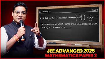 Let 𝑎0, 𝑎1, … , 𝑎23 be real numbers such that  ( 1 + 2x/5 )^23 = 23 ∑ i = 0 ai x^i  for every real