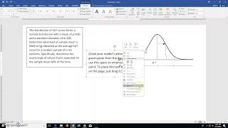 How to find a middle range of sample means using the unit normal table
