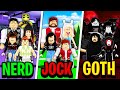 NERD FAMILY vs JOCK FAMILY vs GOTH FAMILY in Roblox Brookhaven RP!!