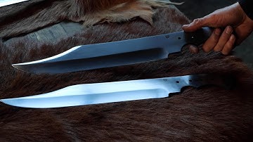 Forging a brutalist bowie knife set, part 1, forging the blades.