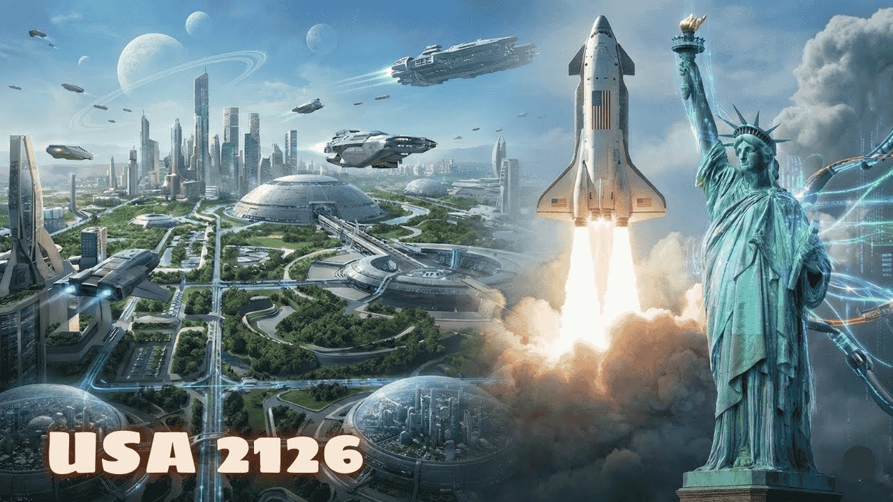 America in 2126: Quiet Future Tech | Sci-Fi Soundscape for Sleep & Study | 4K