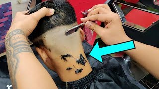 Quarantine Headshave /Straight Razor Skin Fade HeadShave/ Girl Headshave in salon/Razor Fade Haircut