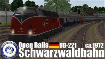 Open Rails train simulator - DB 221 @ Schwarzwaldbahn ca.1972