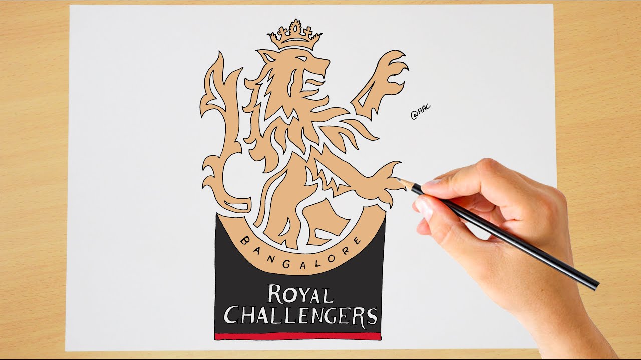 RCB logo drawing (colour)(shiny)|Shlok Art #art #drawing #tutorial #rcb  #shlokart #rcb2023 #rcbfans - YouTube