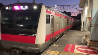 E233系　通勤快速東京行き　勝浦入線シーン
