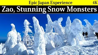 4K Japan travel: Zao, Yamagata.Stunning Snow Monsters are alive!