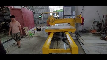 Máy cắt đá lập trình CNC bên Đông Bắc sản xuất. Máy bàn giao về Phủ Lý - Hà Nam. Chạy thử cắt dọc