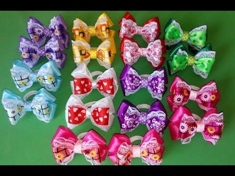 Бантики с кружевом для малышей/легко и просто/для начинающих - YouTube
