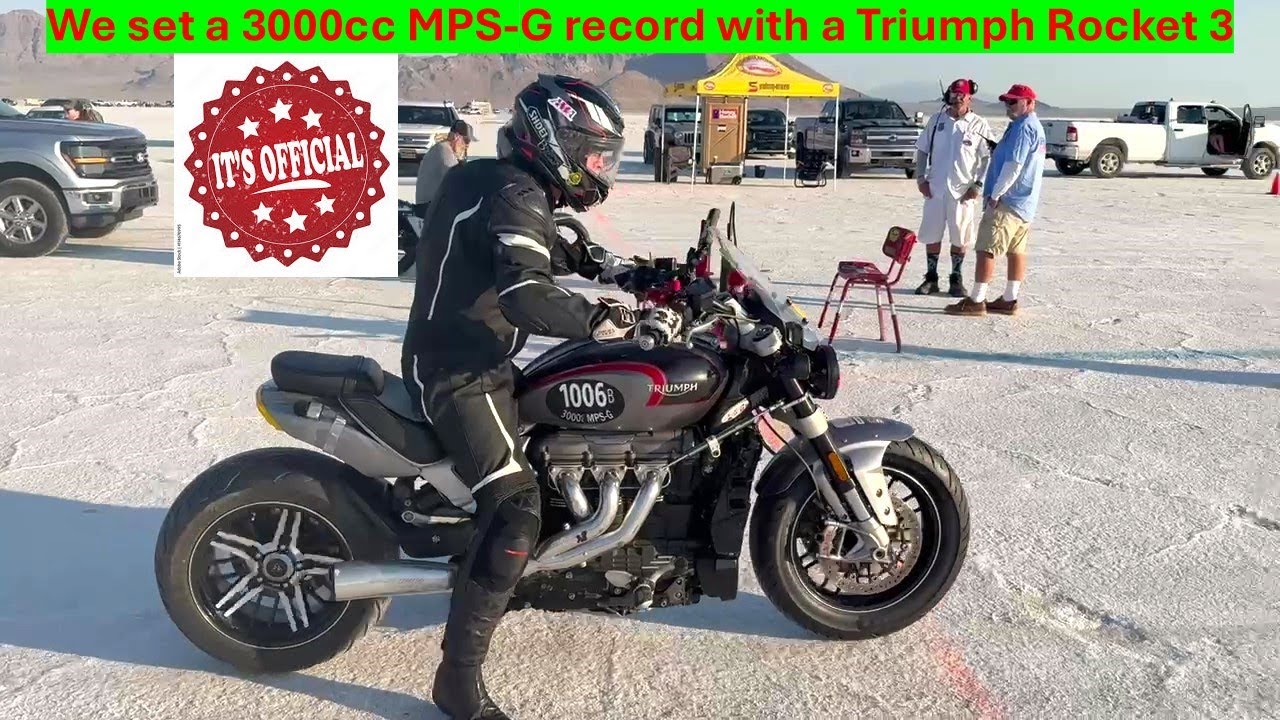 Triumph Rocket 3 sets a new land speed record at Bonneville Speed Week 2025 (154.506 mph)