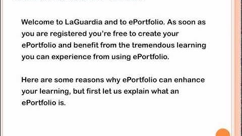 Introduction to ePortfolio @ LAGCC
