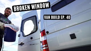 How to Replace a BROKEN Backdoor Window on a Camper Van - Van Build Ep 40