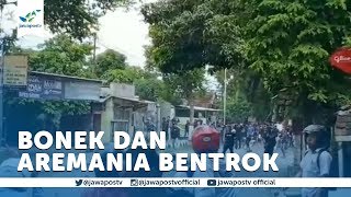 Bonek Bentrok Dengan Aremania Dan Polisi