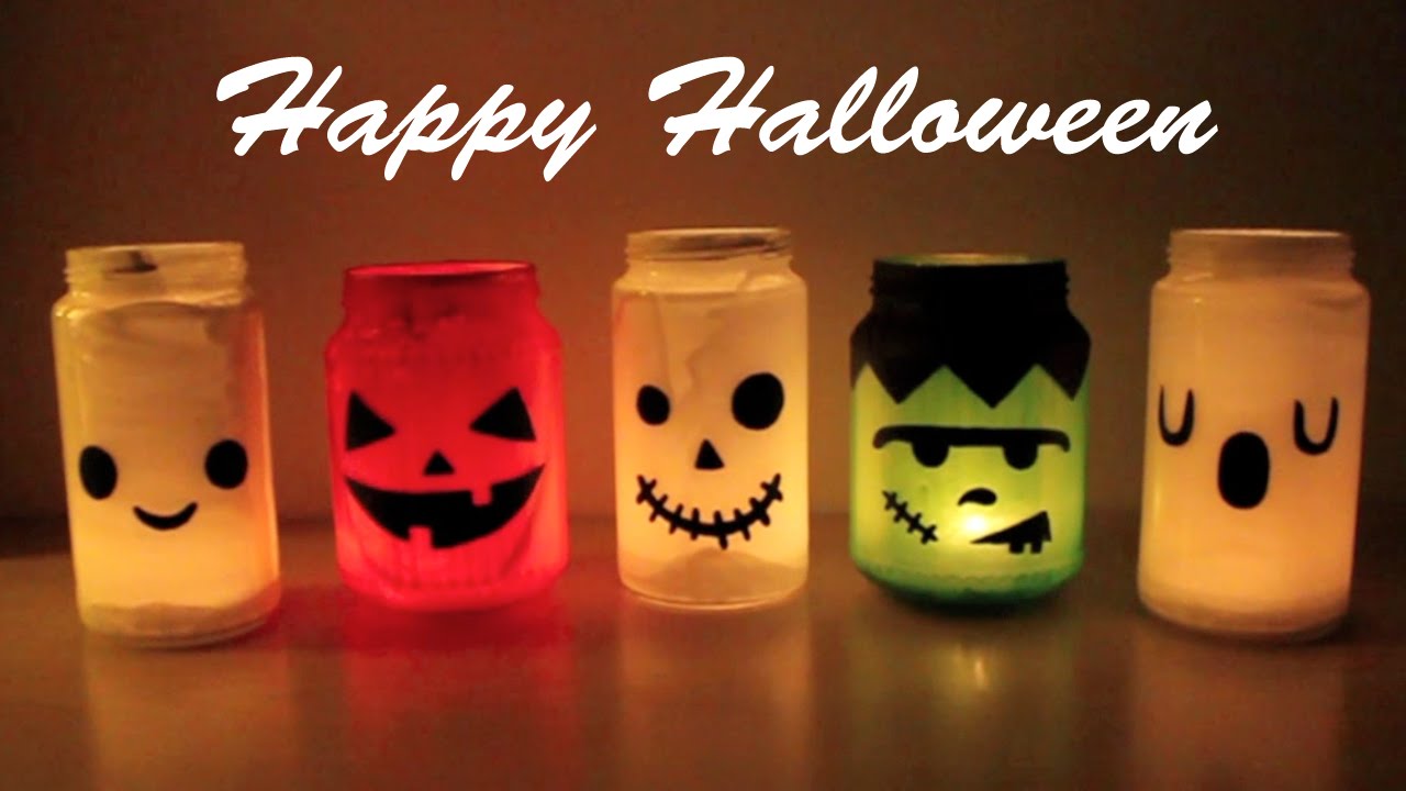 Tutorial Lanterne Decorative Di Halloween Halloween Crafts Halloween Decorations Jam Jar