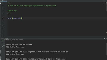 Python tutorial #32-How to get the copyright information.
