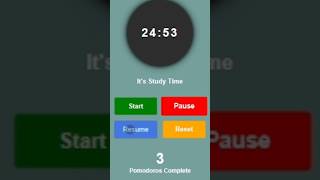 Build a Pomodoro Clock with HTML, CSS, and JS🍅⏰  #shorts