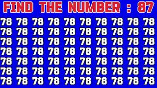 HOW FAST CAN YOU FIND THE NUMBER "87".TEST YOUR EYES. FOCUS YOUR MIND.NUMBER CHALLENGE.