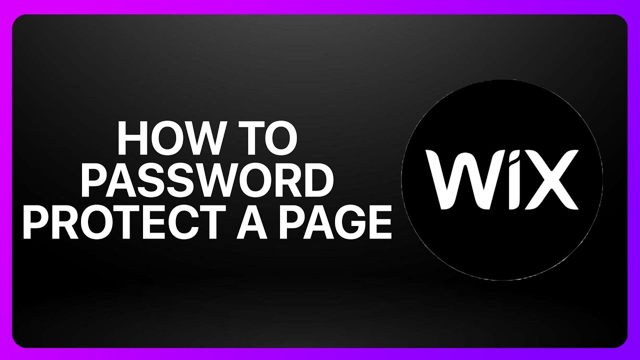How To Password Protect A Page On Wix ! Tutorial - YouTube
