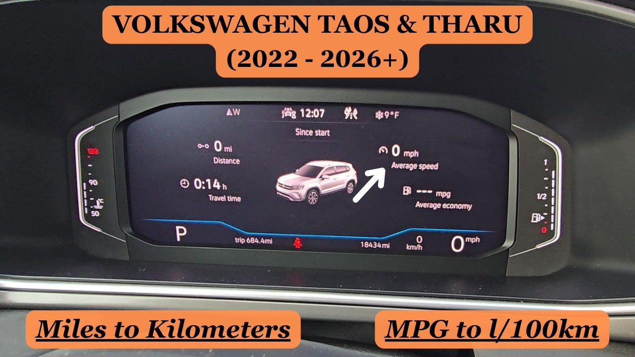 Volkswagen Taos & Tharu - HOW TO CHANGE SPEEDOMETER MILES TO KM (2022 - 2026+)