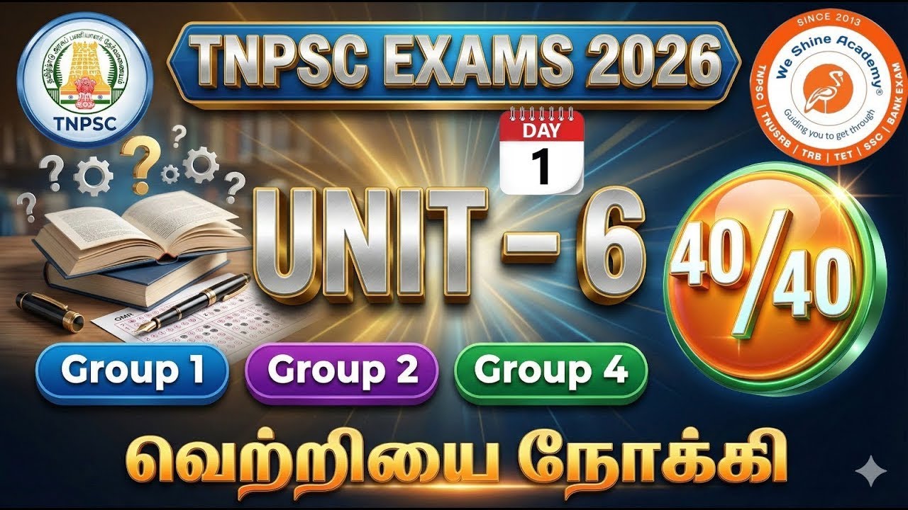 DAY -1 TNPSC Exams 2026 | Unit-6 Complete Mastery 🔥 40/40 Sure Strategy