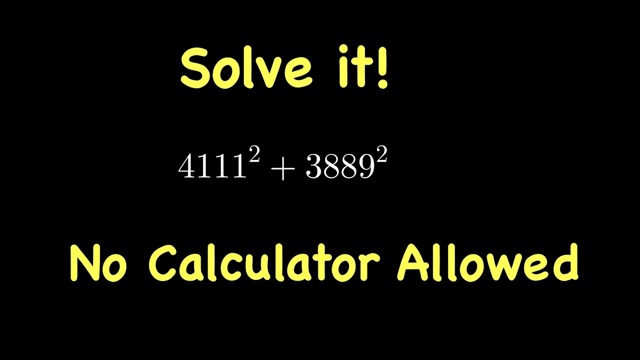 No calculator allowed algebra is fun - YouTube